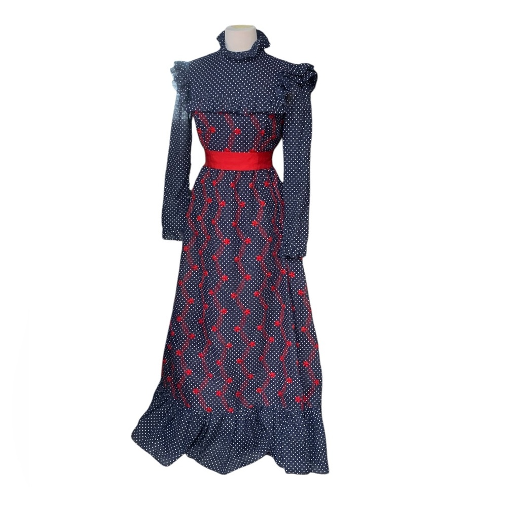 Elegant Long Sleeve Polka Dot Dress